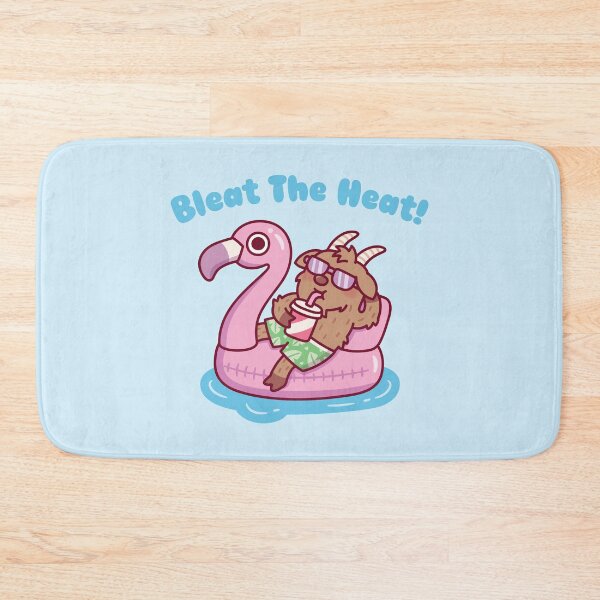 Item preview, Goat Chilling On Flamingo Float Bleat The Heat Pun designed and sold by rustydoodle.