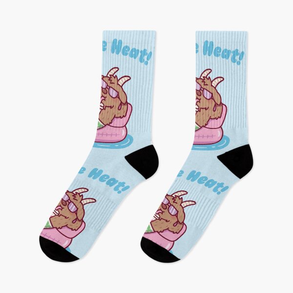 Item preview, Goat Chilling On Flamingo Float Bleat The Heat Pun designed and sold by rustydoodle.