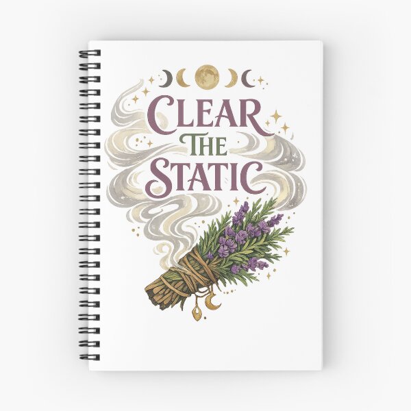 Item preview, Clear the Static Moon Phase Herbal Cleansing Witchy Botanical Art designed and sold by inkoutninja.