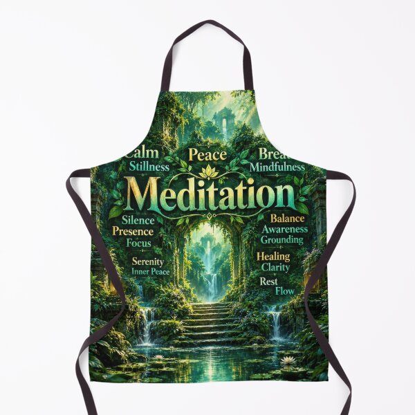 Item preview, Meditation Sanctuary – Mindfulness Word Cloud in an Enchanted Forest designed and sold by WartonnoArt.