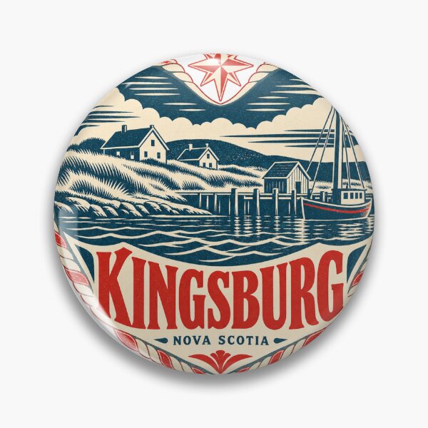 Item preview, Kingsburg Canada Travel Souvenir Nautical Woodcut Heart designed and sold by VisualArtsOasis.
