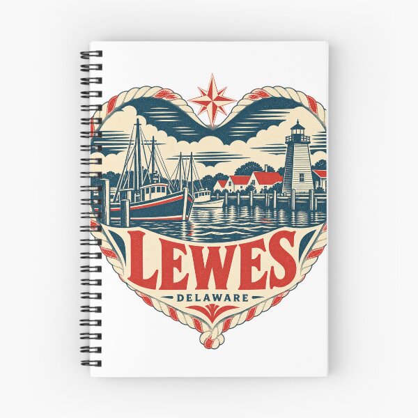 Item preview, Lewes USA Travel Souvenir Nautical Woodcut Heart designed and sold by VisualArtsOasis.