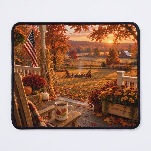 Item preview, Autumn Porch Sunset View designed and sold by PuzzlingRooster.