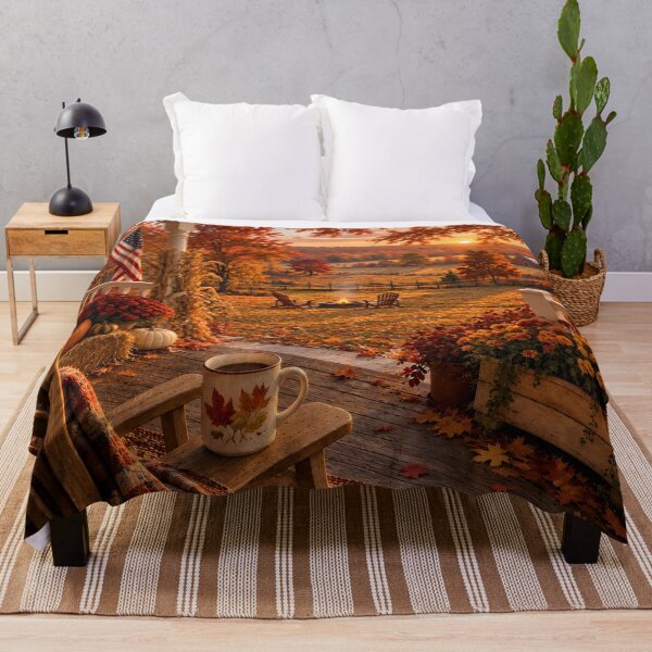 Item preview, Autumn Porch Sunset View designed and sold by PuzzlingRooster.