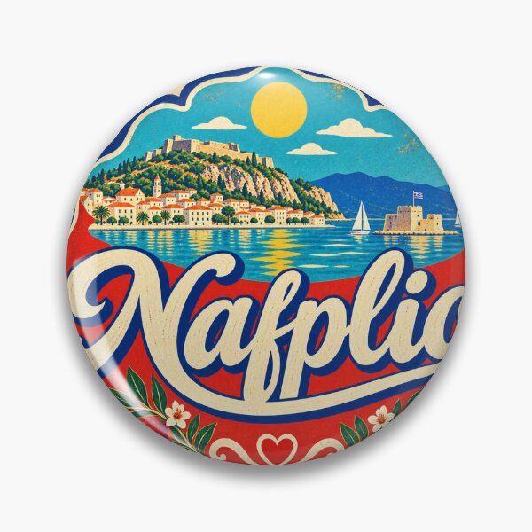 Item preview, Nafplio Greece Travel Souvenir Painted Mediterranean Sign designed and sold by VisualArtsOasis.