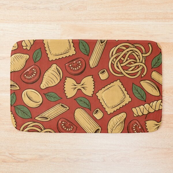 Item preview, Pasta Shapes Seamless Pattern | Retro Italian Kitchen Rigatoni Farfalle Repeat designed and sold by StickyGuys.