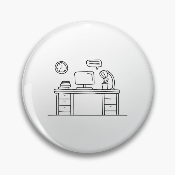 Item preview, An illustration of a wall with clock behind a office desk designed and sold by rasagamastore.