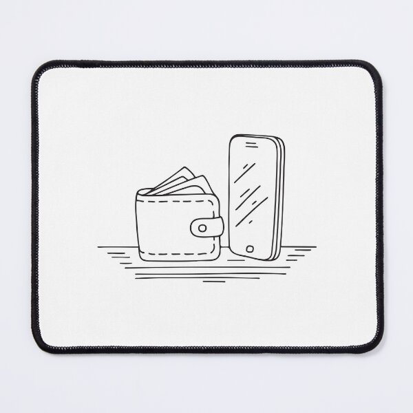 Item preview, An illustration of a wallet beside a smartphone on a desk designed and sold by rasagamastore.