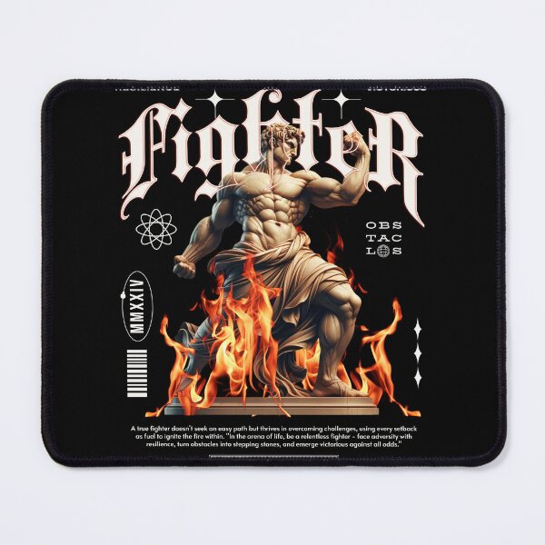 Item preview, Fighter Warrior Resilience Greek Statue Fire Art designed and sold by QubekShop.