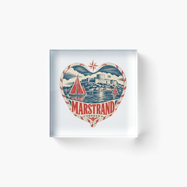 Item preview, Marstrand Sweden Travel Souvenir Nautical Woodcut Heart designed and sold by VisualArtsOasis.