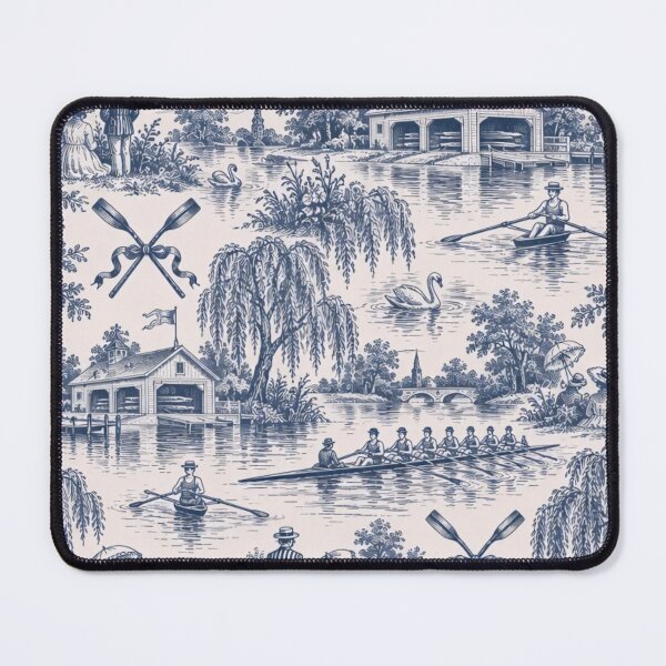 Item preview, Vintage Rowing Toile Seamless Pattern | Rowing Crew Regatta Toile de Jouy designed and sold by StickyGuys.