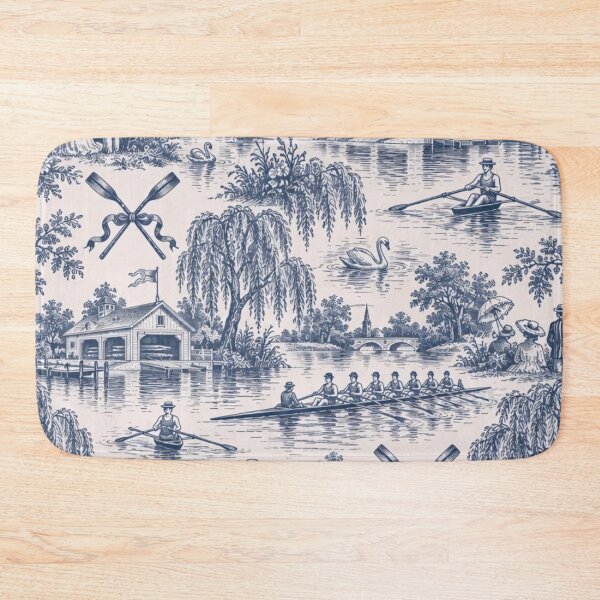 Item preview, Vintage Rowing Toile Seamless Pattern | Rowing Crew Regatta Toile de Jouy designed and sold by StickyGuys.