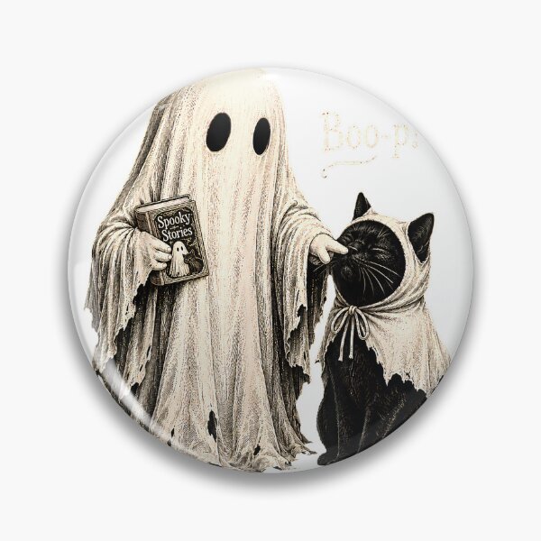 Item preview, Vintage Halloween Spooky Book Ghost with Black Cat Boo-p T-Shirt designed and sold by Serhotep.