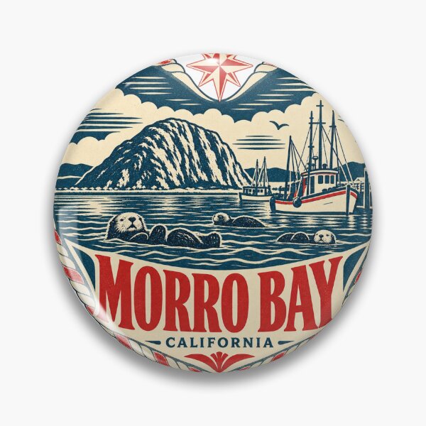 Item preview, Morro Bay USA Travel Souvenir Nautical Woodcut Heart designed and sold by VisualArtsOasis.