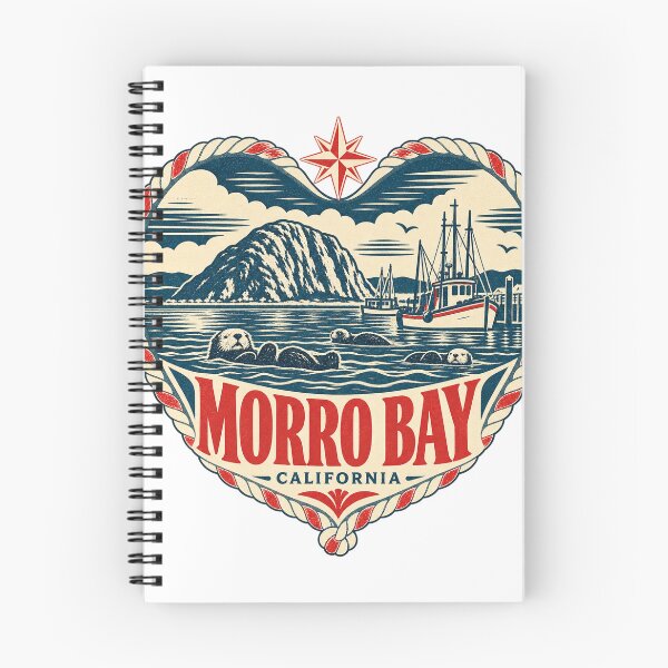 Item preview, Morro Bay USA Travel Souvenir Nautical Woodcut Heart designed and sold by VisualArtsOasis.