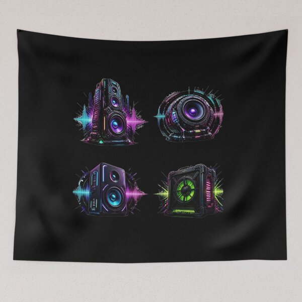 Item preview, Cyberpunk Neon Subwoofer Sound System Speaker Pack designed and sold by LazyDayzCo.