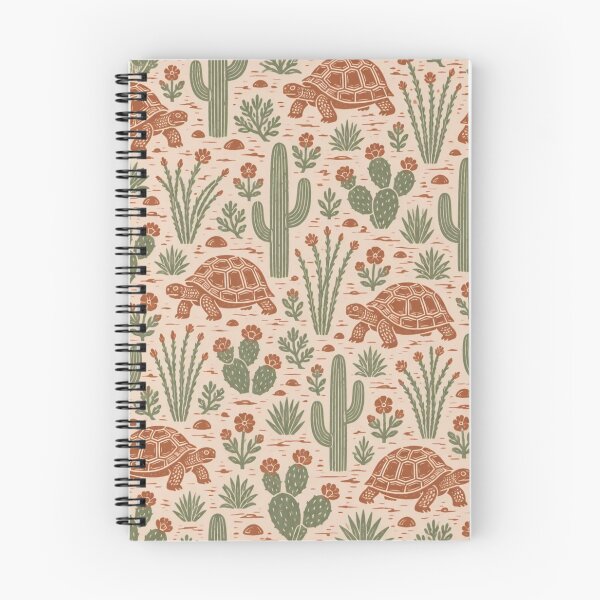 Item preview, Desert Tortoise Linocut Seamless Pattern | Mojave Saguaro Southwest Block Print designed and sold by StickyGuys.
