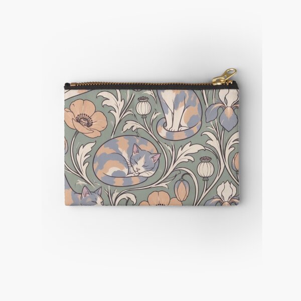 Item preview, Dilute Tortoiseshell Cat Art Nouveau Seamless Pattern | Tortie Cat Floral Repeat designed and sold by StickyGuys.