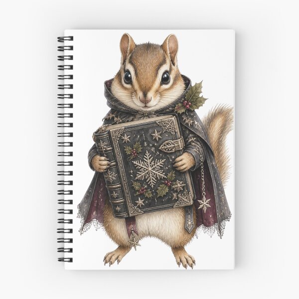 Item preview, Magical Winter Chipmunk Holding Spell Book designed and sold by takeng07.