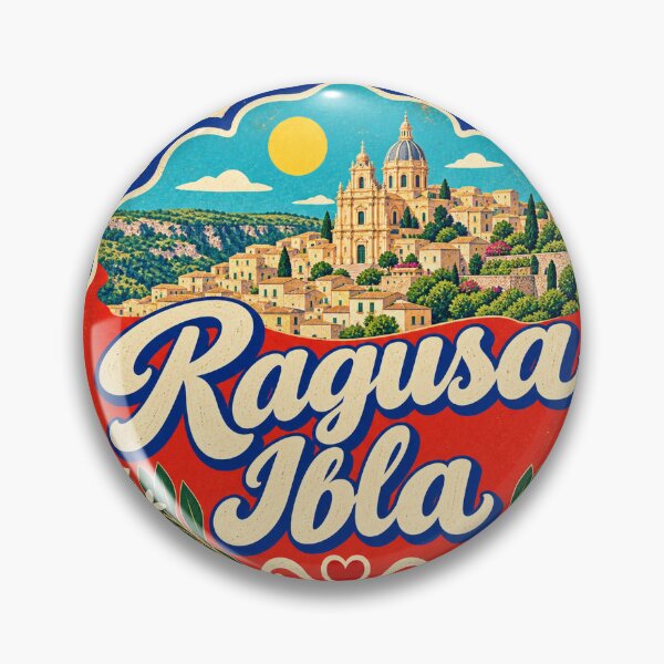 Item preview, Cartel italiano pintado de recuerdo de viaje de Ragusa Ibla, Italia designed and sold by VisualArtsOasis.