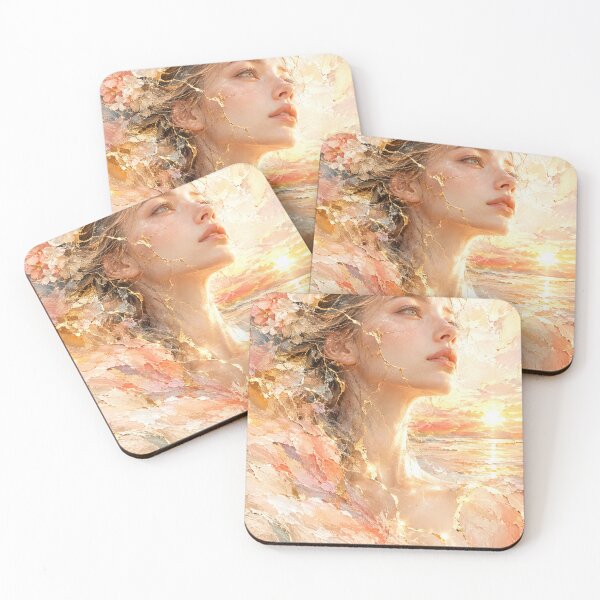 Item preview, Dawn — Japanese Kintsugi Female Portrait designed and sold by KINTSUGI-LUMI.