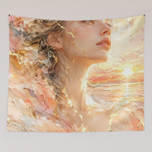 Item preview, Dawn — Japanese Kintsugi Female Portrait designed and sold by KINTSUGI-LUMI.