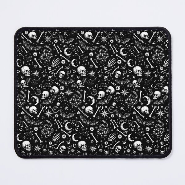Item preview, Goth Spooky Victorian Witch Black & White pattern  designed and sold by astrazero.