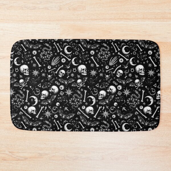 Item preview, Goth Spooky Victorian Witch Black & White pattern  designed and sold by astrazero.