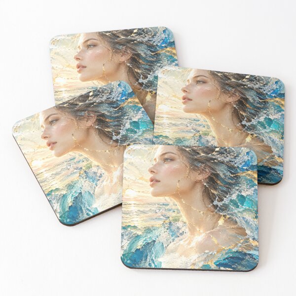 Item preview, Tide — Japanese Kintsugi Female Portrait designed and sold by KINTSUGI-LUMI.