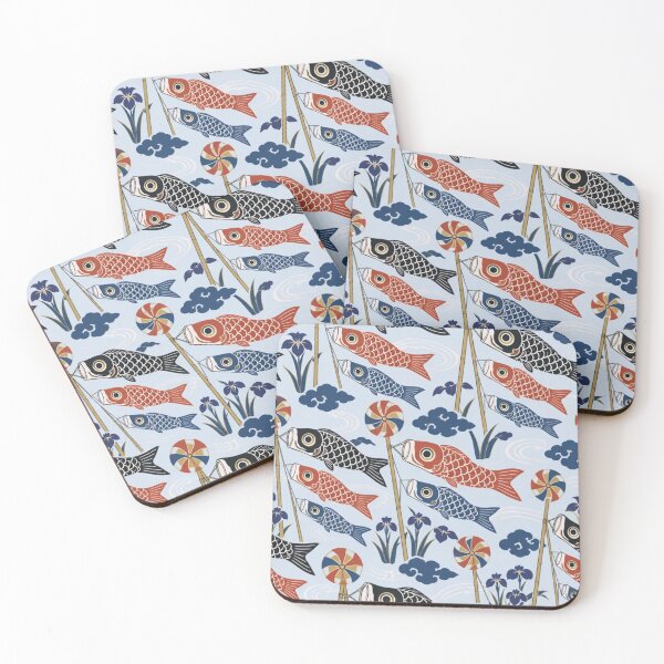 Item preview, Koinobori Seamless Pattern | Japanese Carp Streamers Woodblock Children's Day designed and sold by StickyGuys.