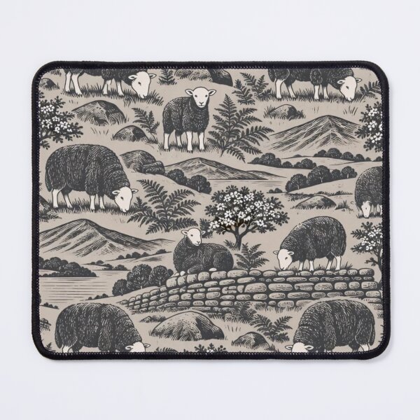 Item preview, Herdwick Sheep Woodcut Seamless Pattern | Lake District Fell Sheep Repeat designed and sold by StickyGuys.