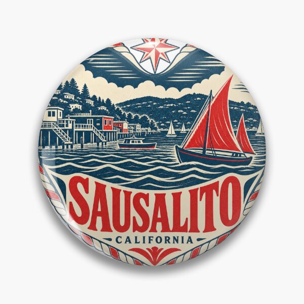 Item preview, Sausalito USA Travel Souvenir Nautical Woodcut Heart designed and sold by VisualArtsOasis.