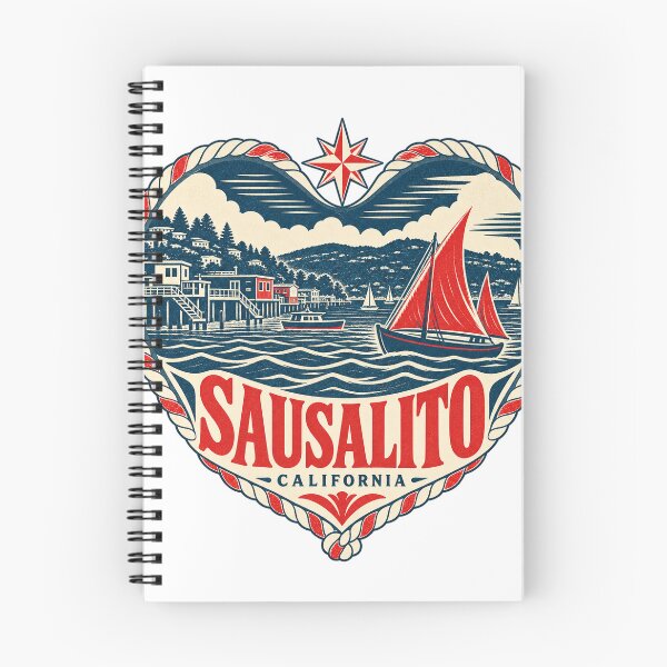 Item preview, Sausalito USA Travel Souvenir Nautical Woodcut Heart designed and sold by VisualArtsOasis.