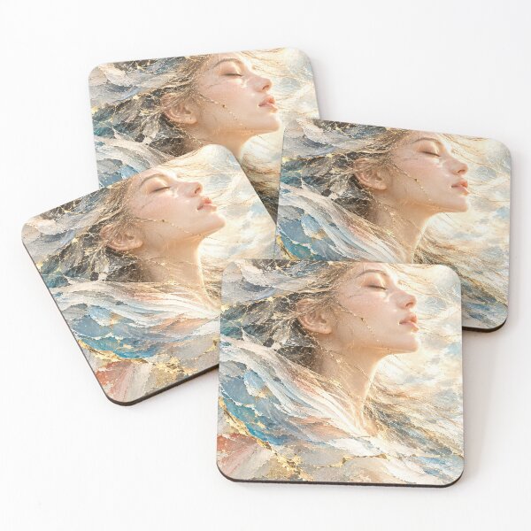 Item preview, Whisper — Japanese Kintsugi Female Portrait designed and sold by KINTSUGI-LUMI.