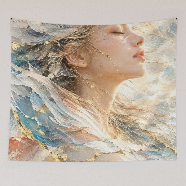 Item preview, Whisper — Japanese Kintsugi Female Portrait designed and sold by KINTSUGI-LUMI.