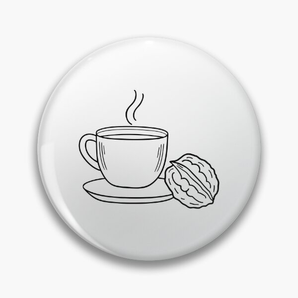 Item preview, An illustration of walnut beside a cup of tea designed and sold by rasagamastore.