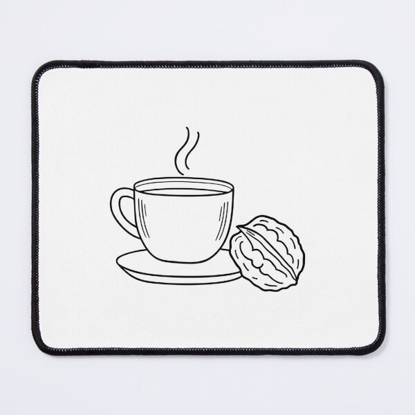 Item preview, An illustration of walnut beside a cup of tea designed and sold by rasagamastore.