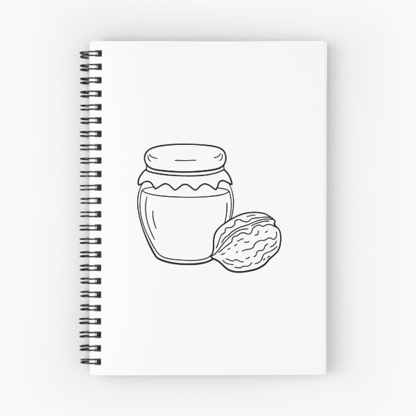 Item preview, An illustration of walnut beside a jar of honey designed and sold by rasagamastore.