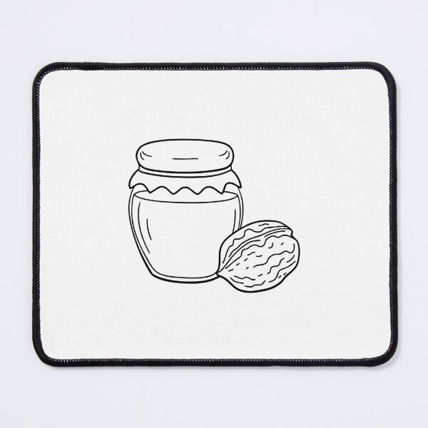 Item preview, An illustration of walnut beside a jar of honey designed and sold by rasagamastore.