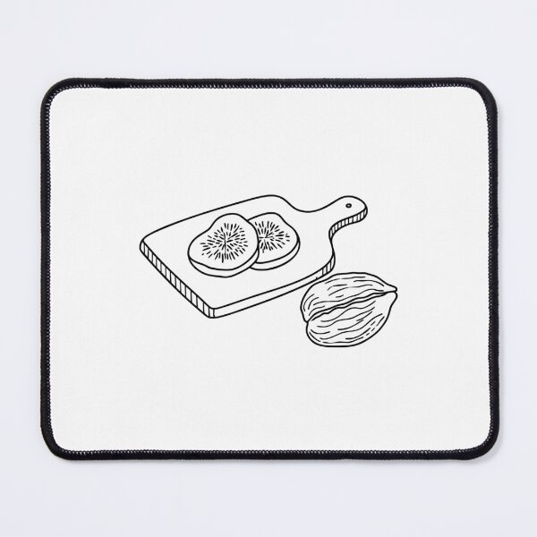 Item preview, An illustration of walnut near a cutting board with dried figs designed and sold by rasagamastore.