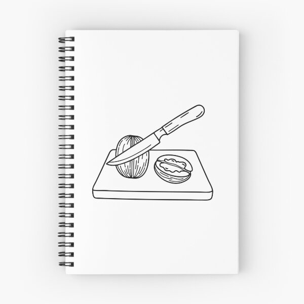 Item preview, An illustration of walnut on a kitchen counter with a knife designed and sold by rasagamastore.