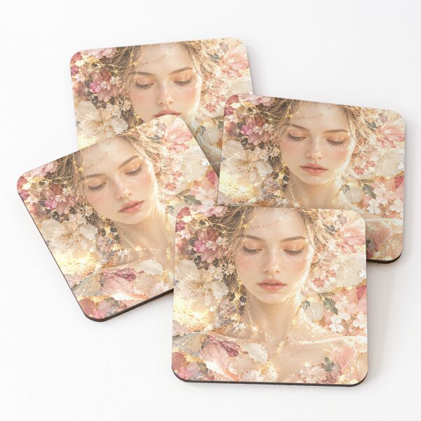 Item preview, Bloom — Japanese Kintsugi Floral Female Portrait designed and sold by KINTSUGI-LUMI.