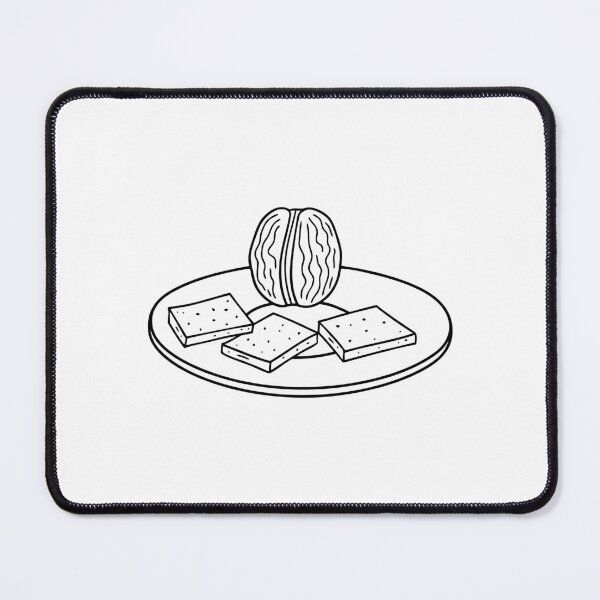 Item preview, An illustration of walnut on a plate with slices of cheese designed and sold by rasagamastore.