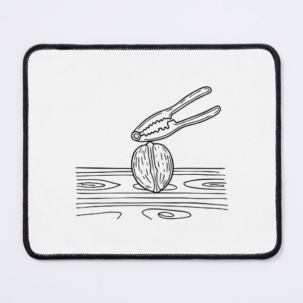 Item preview, An illustration of walnut on a wooden table with a nutcracker designed and sold by rasagamastore.