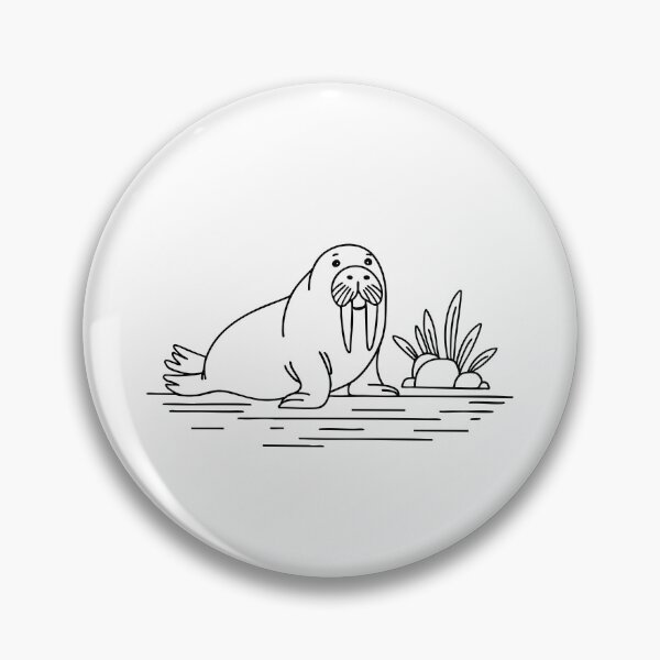 Item preview, An illustration of walrus beside a rocky shore with seaweed designed and sold by rasagamastore.