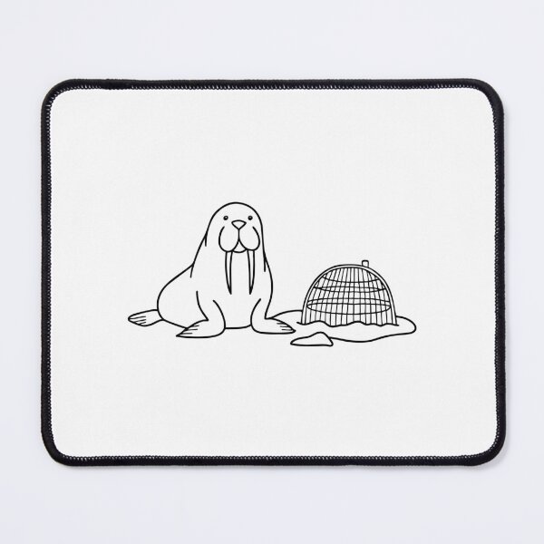 Item preview, An illustration of walrus beside a snow-covered rock with a crab trap designed and sold by rasagamastore.