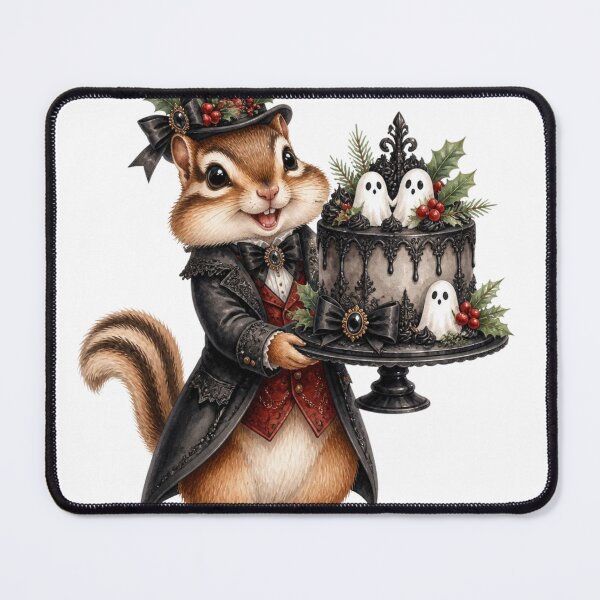 Item preview, Gothic Christmas Chipmunk Holding Ghost Cake designed and sold by takeng07.