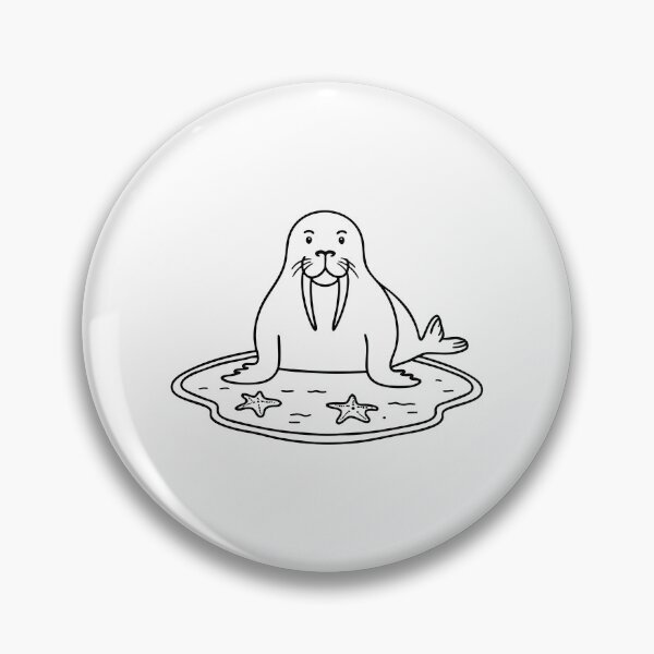 Item preview, An illustration of walrus beside a tide pool with starfish designed and sold by rasagamastore.