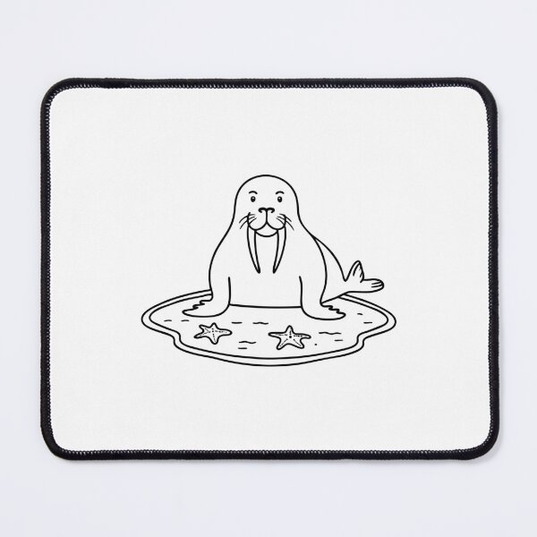 Item preview, An illustration of walrus beside a tide pool with starfish designed and sold by rasagamastore.