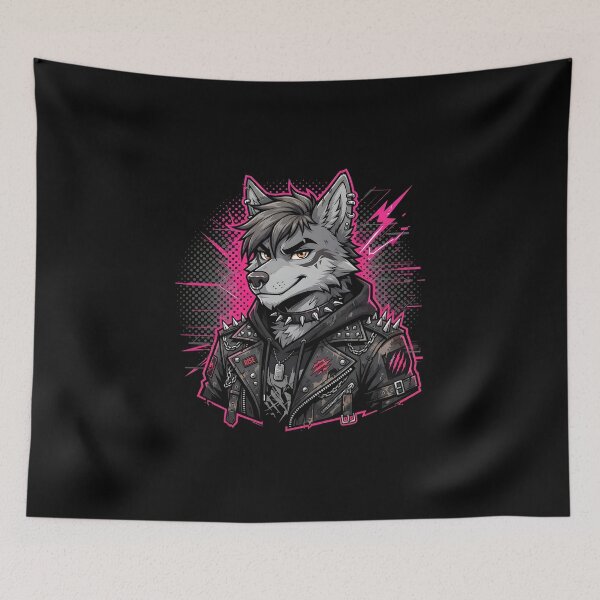 Item preview, Furry Wolf Urban Streetwear Graphic - Edgy Gray Wolf Art designed and sold by DuckOddity.